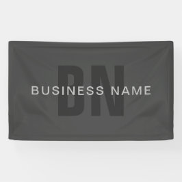 Moderne dunkelgraue editierbare Monogramm-Designvo Banner