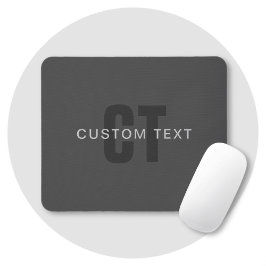 Moderne dunkelgraue editierbare Monogramm-Designvo Mousepad