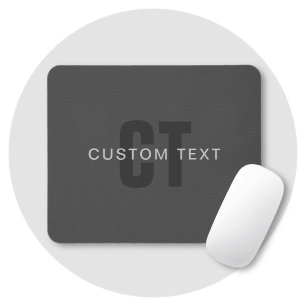 Moderne dunkelgraue editierbare Monogramm-Designvo Mousepad