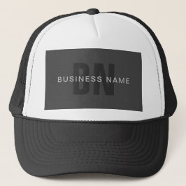 Moderne dunkelgraue editierbare Monogramm-Designvo Truckerkappe