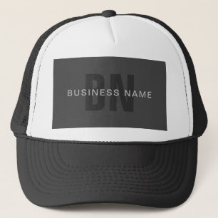Moderne dunkelgraue editierbare Monogramm-Designvo Truckerkappe