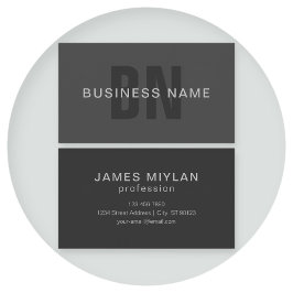 Moderne dunkelgraue editierbare Monogramm-Designvo Visitenkarte
