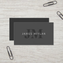 Moderne dunkelgraue editierbare Monogramm-Designvo