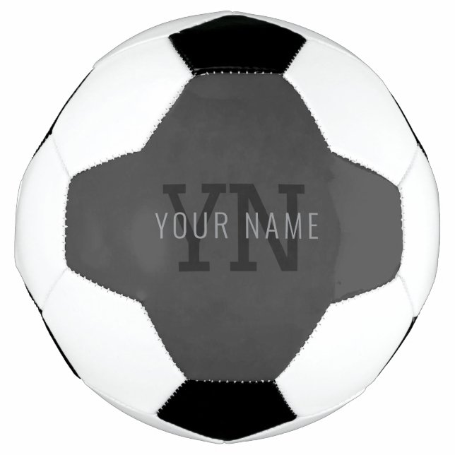 Moderne dunkelgraue monogrammierte Namen (oder and Fußball (Vorderseite)
