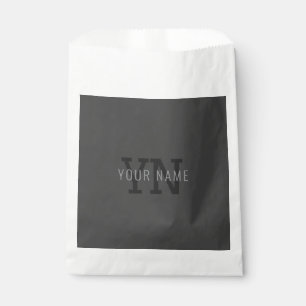 Moderne dunkelgraue monogrammierte Namen (oder and Geschenktütchen