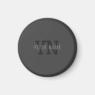Moderne dunkelgraue monogrammierte Namen (oder and Magnet
