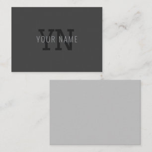 Moderne dunkelgraue monogrammierte Namen (oder and Mitteilungskarte