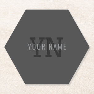 Moderne dunkelgraue monogrammierte Namen (oder and Untersetzer