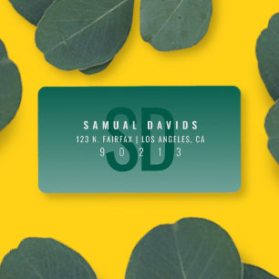 Moderne, dunkelgrüne Rücksendeadresse Adressaufkleber