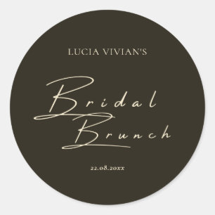 Moderne dunkelgrüne Typografie und Kalligrafie Runder Aufkleber