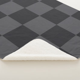 Moderne dunkelkroatische Schwarz-Grau-Schachbrette Sherpadecke