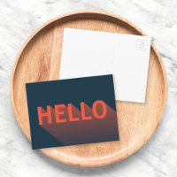 Moderne Dunkle Blau- und Orange-Hallo-Typografie