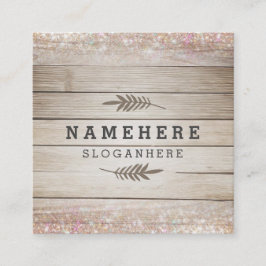 Moderne dunkle hölzerne quadratische visitenkarte