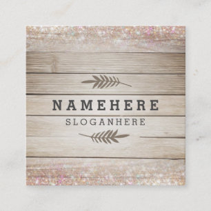 Moderne dunkle hölzerne quadratische visitenkarte