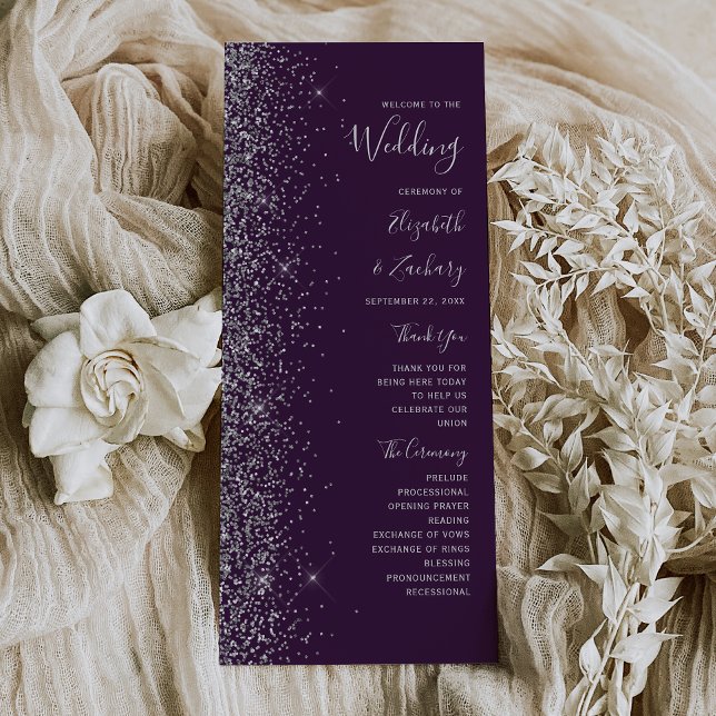 Moderne, dunkle Lila Silber Glitzer Edge Wedding (Von Creator hochgeladen)