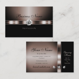 Moderne dunkle Rose Gold und Schwarz mit Rhineston Visitenkarte