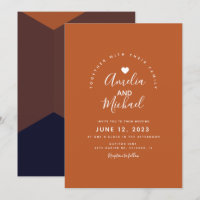 Moderne dunkle Schokolade Terracotta Wedding