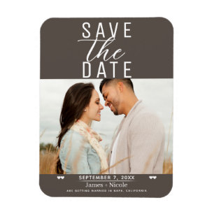 Moderne Dunkle Taupe Save the Date Hochzeitsfeier  Magnet