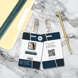 Moderne dunkle Teal-Profi-Mitarbeiter-Foto-ID Ausweis
