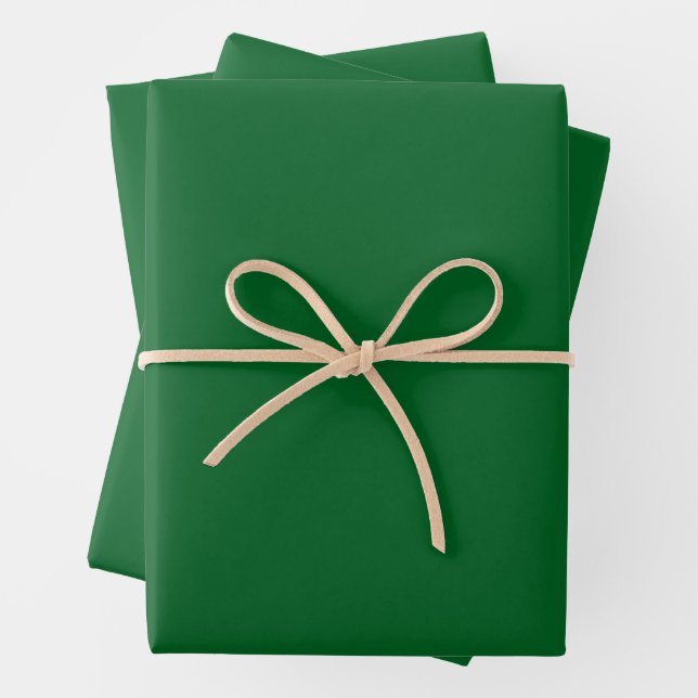 Moderne dunkle Waldgrün-Einfarbig  Geschenkpapier Set (Beispiel)