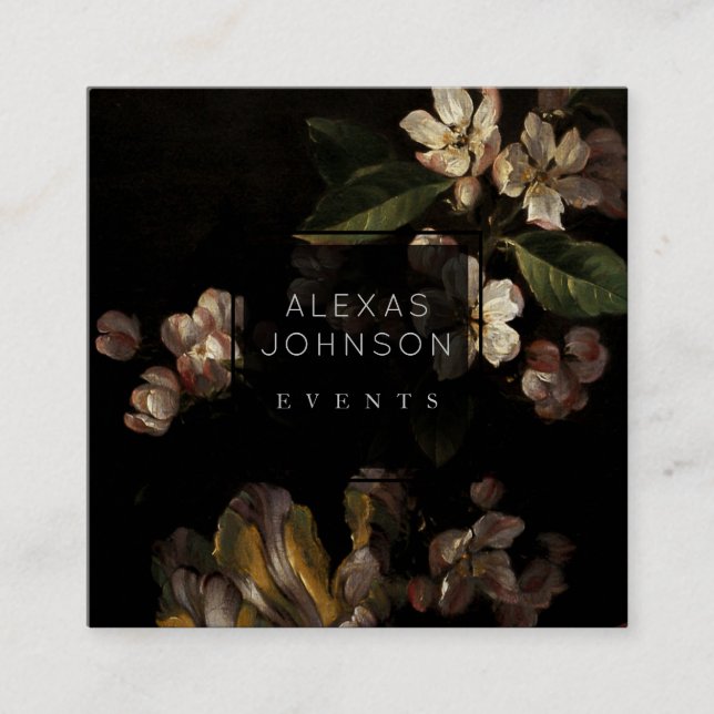 Moderne dunkles Schwarz-quadratische mit Quadratische Visitenkarte (Vorderseite)