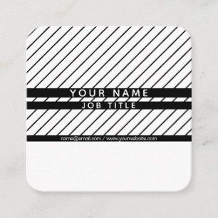 Moderne dünne gestreifte Minimalistische Quadratische Visitenkarte