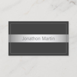 Moderne dünne Rahmen-Imitate Silberband | Dunkelgr Visitenkarte