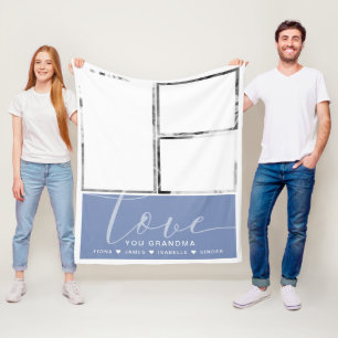 Moderne Dusty Blue Fotos Liebe Personalisiert Fleecedecke