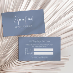 Moderne Dusty Blue Refer a Friend Empfehlungskarte