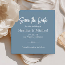Moderne Dusty Blue Save the Date QR Wedding