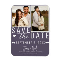 Moderne Dusty Lila Save the Date 2 Foto Hochzeit
