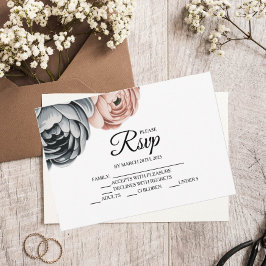 Moderne Dusty Rose Designer RSVP Card Karte