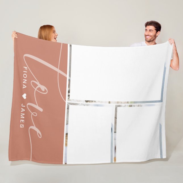 Moderne Dusty Rose Fotos Liebe Personalisiert Fleecedecke (Beispiel)