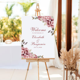 Moderne Dusty Rose Hydrangea Wedding Willkommen