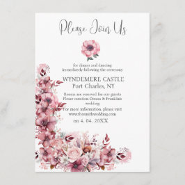 Moderne Dusty Rose Pink QR Code Wedding Begleitkarte