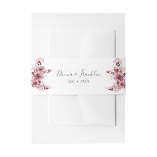 Moderne Dusty Rose Pink Wedding Einladungsbanderole