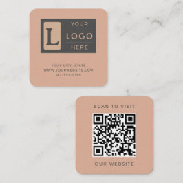 Moderne Dusty Rose QR-Code Minimalistisches benutz Quadratische Visitenkarte