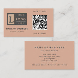 Moderne Dusty Rose QR-Code Minimalistisches benutz Visitenkarte
