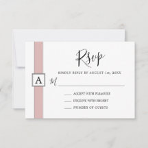 Moderne Dusty Rose Rosa Monogramm Hochzeit