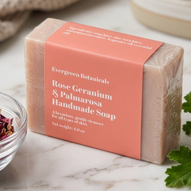 Moderne Dusty Rose Seifenverpackungs-Etikette (Von Creator hochgeladen)