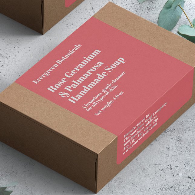 Moderne Dusty Rose Seifenverpackungs-Etikette (Von Creator hochgeladen)