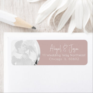Moderne Dusty Rose Wedding Foto Rücksendeadresse