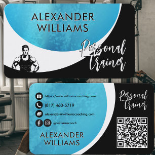 Moderne Dynamic QRcode Personal Trainer Fitness Visitenkarte