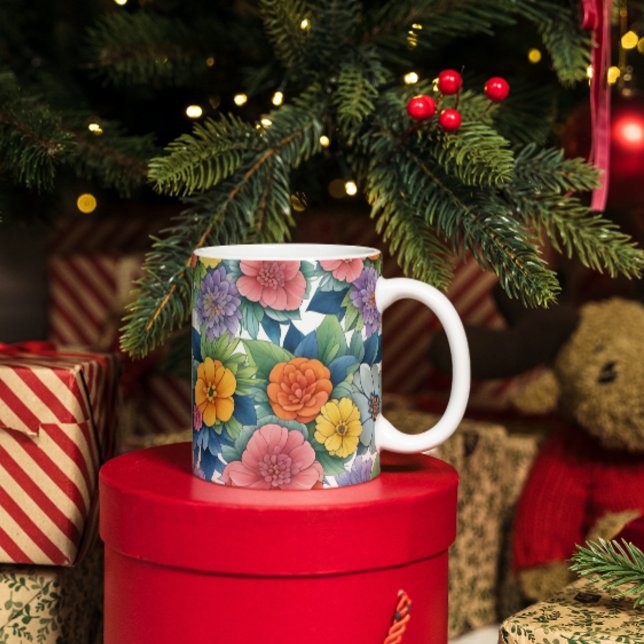 Moderne dynamische Blume Kunstmuster Kaffeetasse (Von Creator hochgeladen)