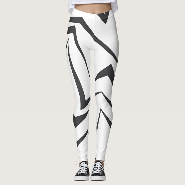 Moderne, dynamische, einfache, mutige abstrakte Gr Leggings (Vorderseite)