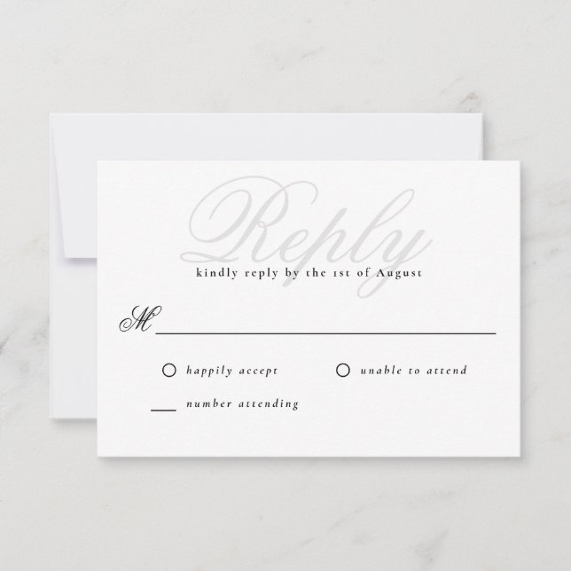 Moderne Edge-Elegant-Minimal-Monogram-Hochzeit RSVP Karte (Vorderseite)