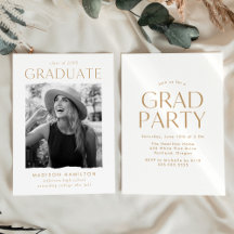 Moderne Edge Gold Foto Graduation Party