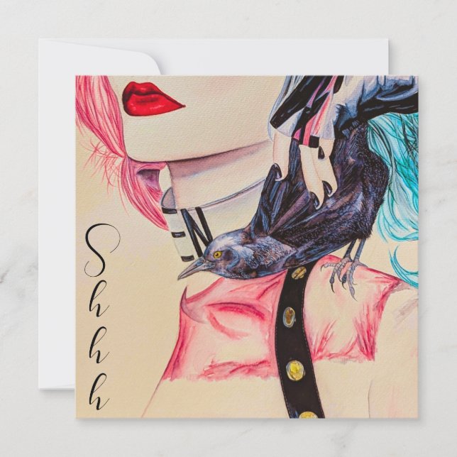 Moderne Edgy Punk Rock Girl Überraschung Geburtsta Einladung (Vorderseite)