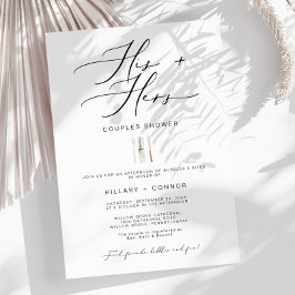 Moderne Edgy Seine & Hers Calligraphy Couples Dusc Einladung