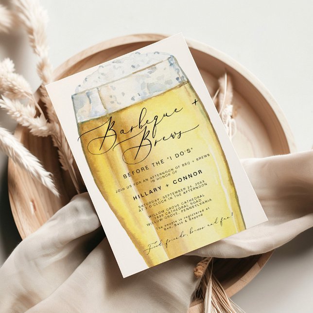 Moderne Edgy Seine & Hers Calligraphy GRILLEN & Br Einladung (Von Creator hochgeladen)